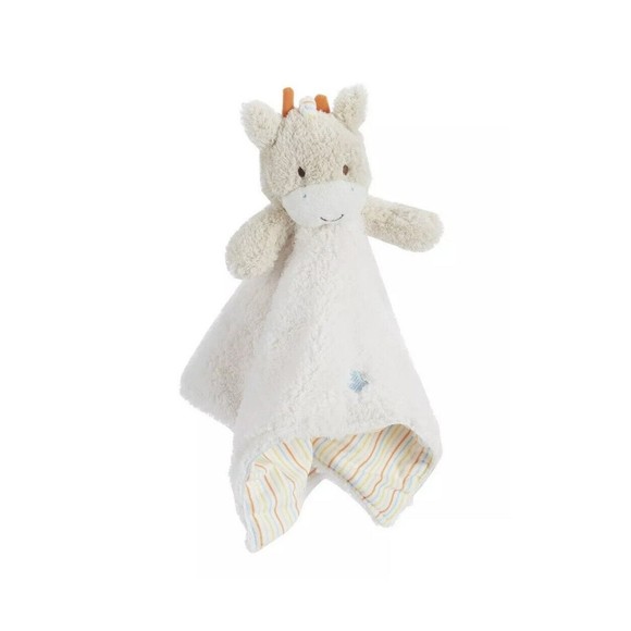 New Little Me Snuggle Baby Blanket with Rattle Giraffe Lovey Stripes Boy/Girl - Picture 7 of 7